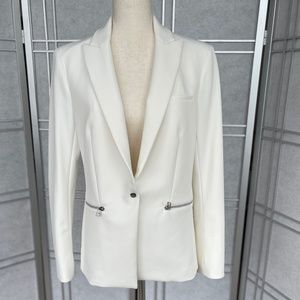 Veronica Beard White Scuba Dickey Jacket sz 10